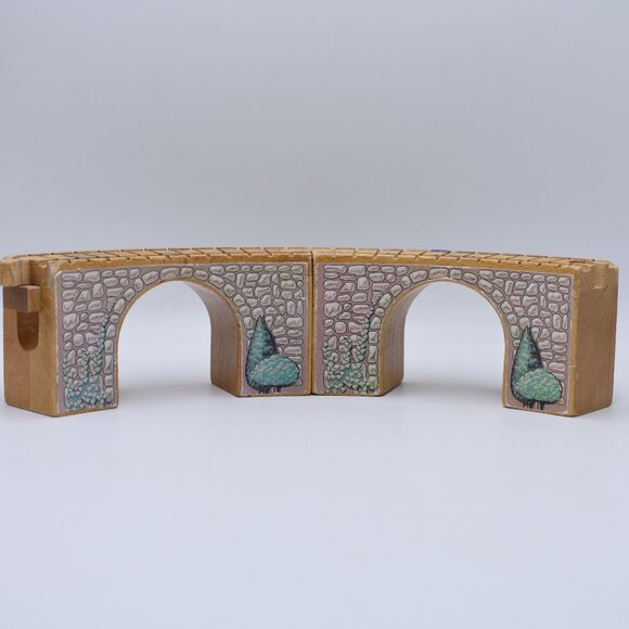 Arched Curved Viaduct Bridge Wooden Clickity Clack Thomas and Friends Used Fair - Picture 10 of 10